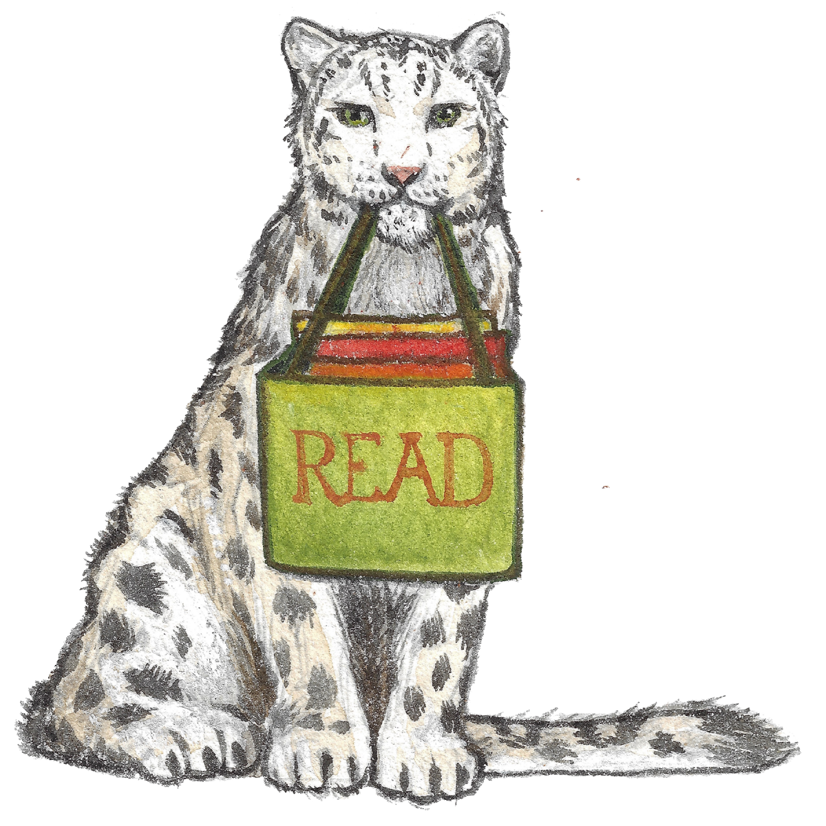Snow Leopard with READ bag